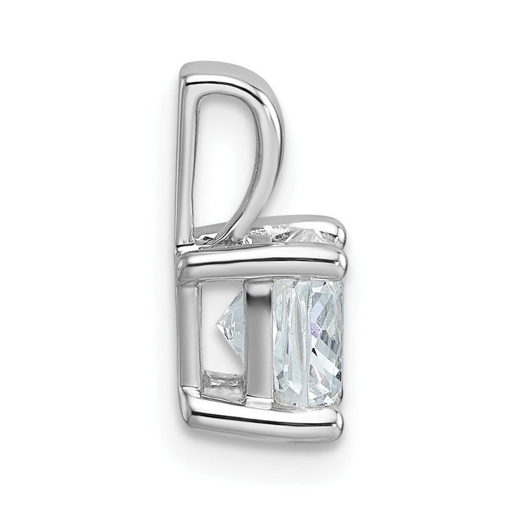 14k White Gold 1 1/2 Ct. Lab Grown Diamond VS/SI+ G+ Cushion Complete Four Prong Pendant