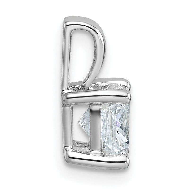 14K White Gold 1 1/2 Carat Lab Grown Diamond Vs+ F+ Cushion Complete Four Prong Pendant