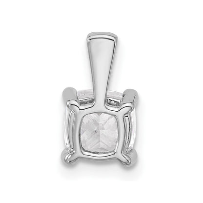 14k White Gold 1 1/2 Ct. Lab Grown Diamond VS/SI+ G+ Cushion Complete Four Prong Pendant