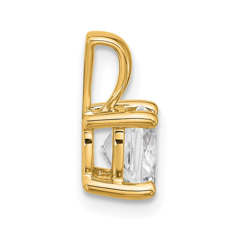14K Yellow Gold 1 1/2 Carat Certified Lab Grown Diamond Vs+ F+ Cushion Complete Four Prong Pendant