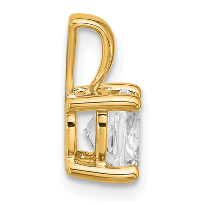 14K Yellow Gold 1 1/2 Carat Certified Lab Grown Diamond Vs+ F+ Cushion Complete Four Prong Pendant