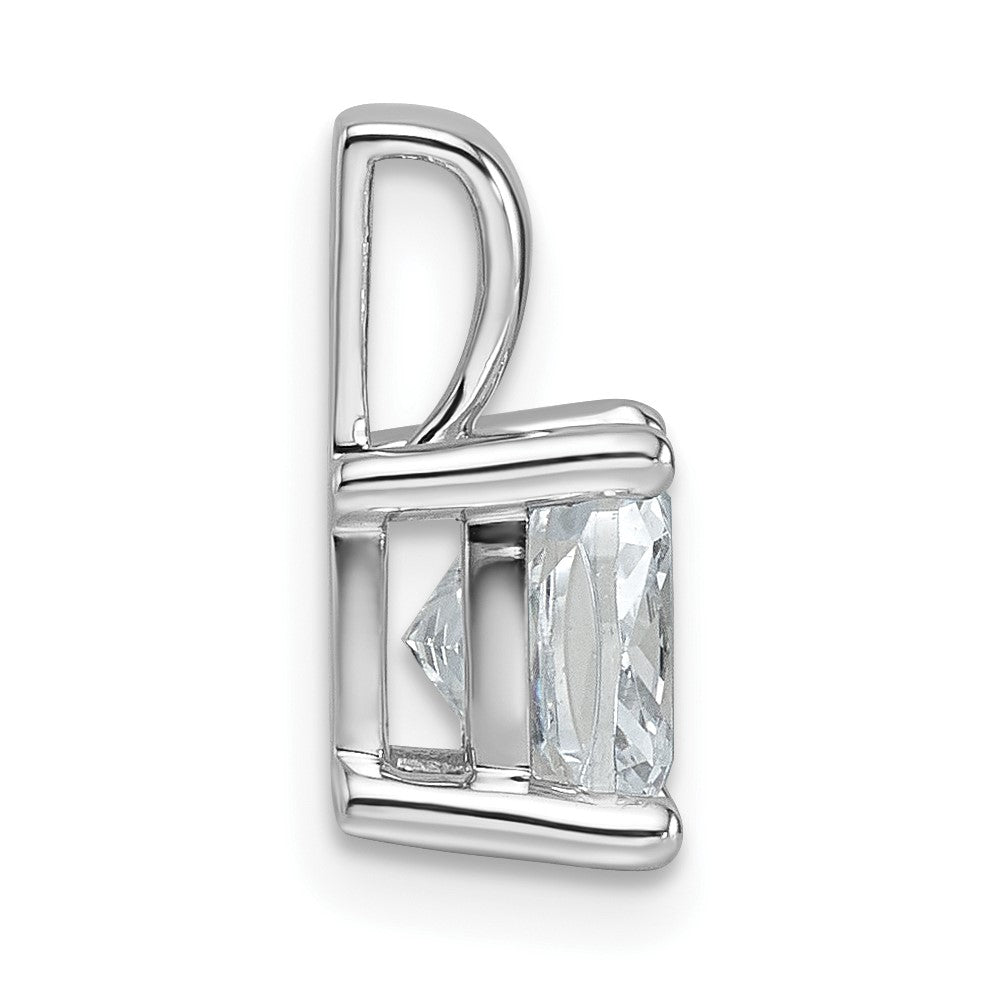 14K White Gold 2 Carat Lab Grown Diamond Vs+ F+ Cushion Complete Four Prong Pendant