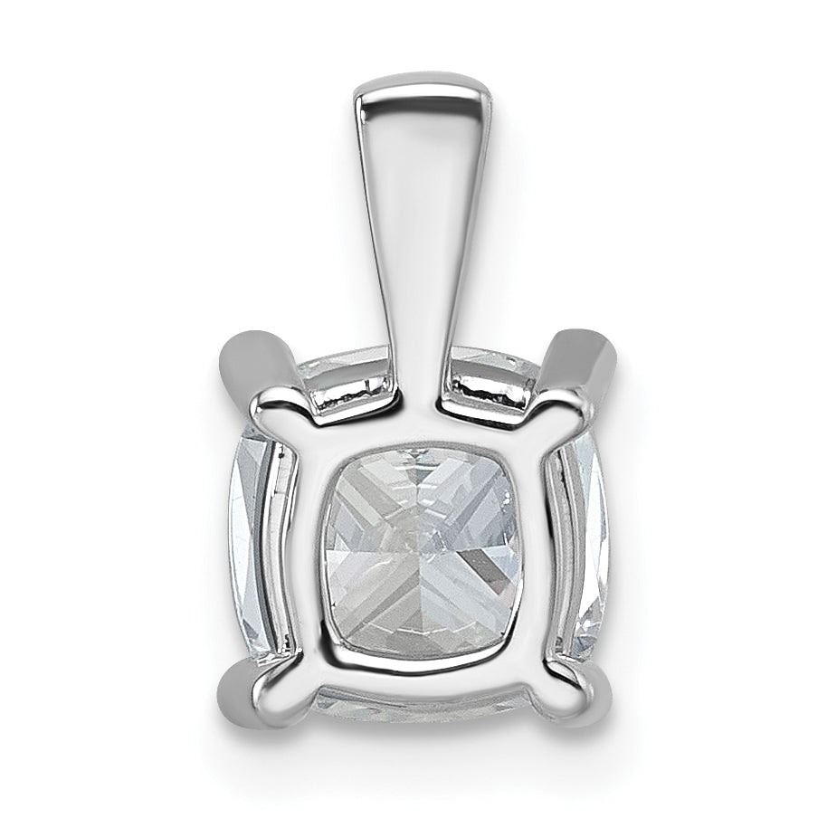 14k White Gold 2 Ct. Certified Lab Grown Diamond VS/SI+ G+ Cushion Four Prong Pendant