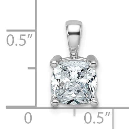 14k White Gold 2 Ct. Certified Lab Grown Diamond VS/SI+ G+ Cushion Four Prong Pendant