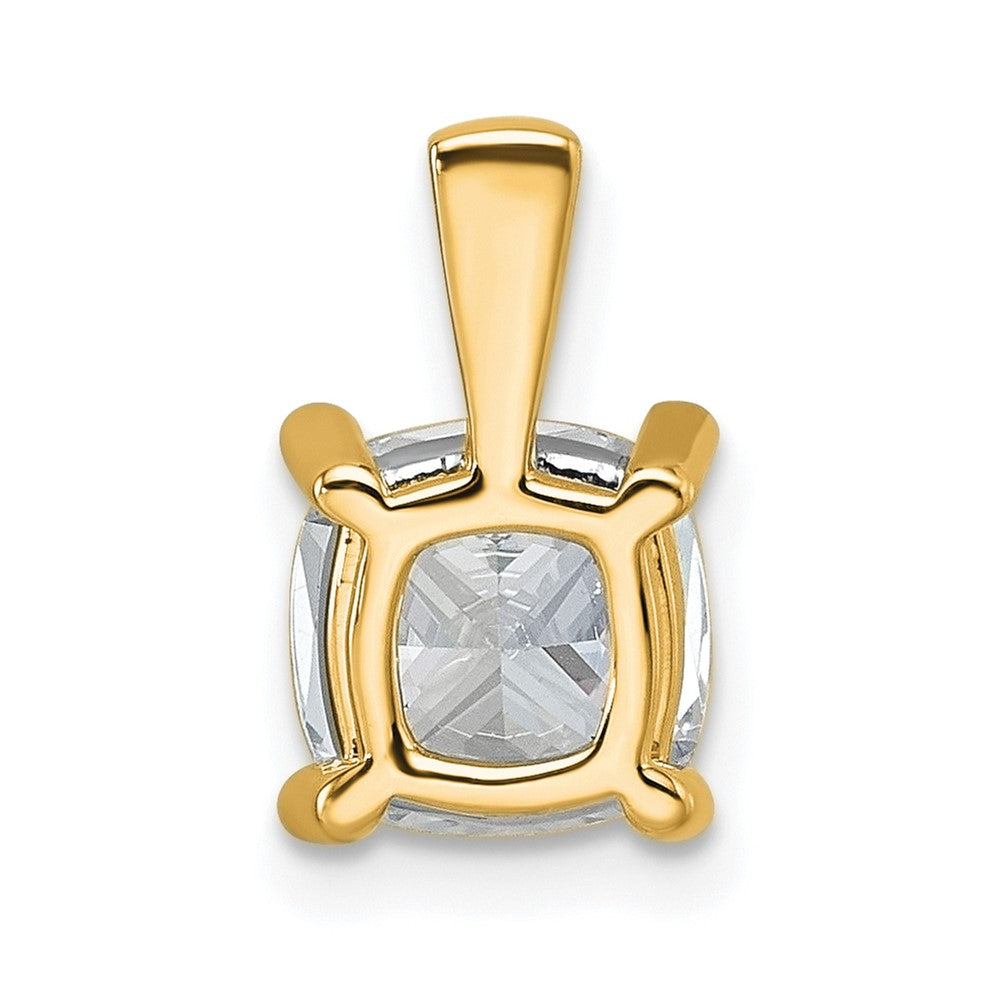 14k Yellow Gold 2 Ct. Lab Grown Diamond VS/SI+ G+ Cushion Complete Four Prong Pendant