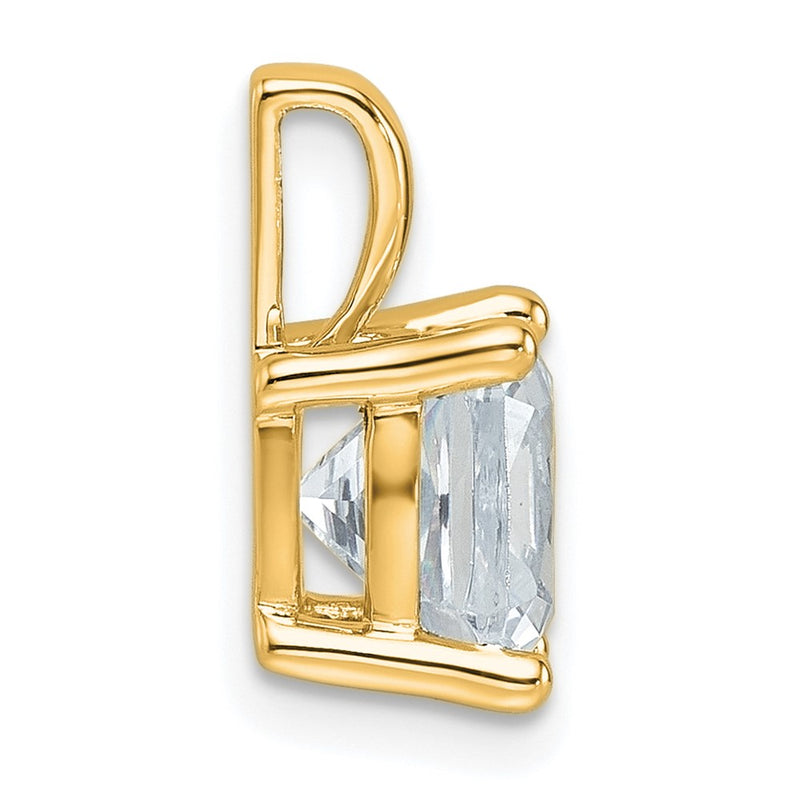 14k Yellow Gold 2 1/2 Ct. Lab Grown Diamond VS/SI+ G+ Cushion Four Prong Pendant