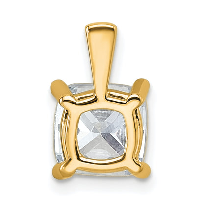14k Yellow Gold 2 1/2 Ct. Certified Lab Grown Diamond VS/SI+ G+ Cushion Four Prong Pendant