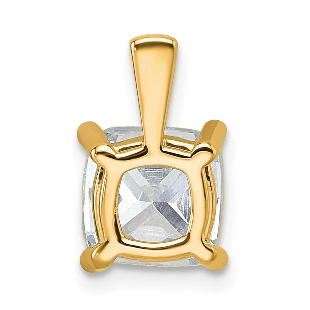 14k Yellow Gold 2 1/2 Ct. Certified Lab Grown Diamond VS/SI+ G+ Cushion Four Prong Pendant