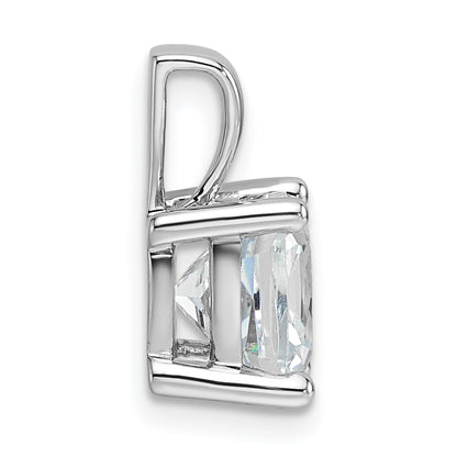 14K White Gold 3 Carat Lab Grown Diamond Vs+ F+ Cushion Complete Four Prong Pendant