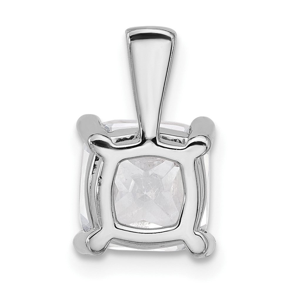 14k White Gold 3 Ct. Lab Grown Diamond VS/SI+ G+ Cushion Complete Four Prong Pendant