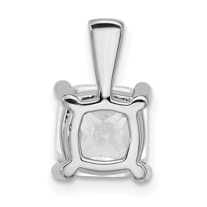 14k White Gold 3 Ct. Lab Grown Diamond VS/SI+ G+ Cushion Complete Four Prong Pendant