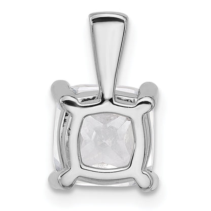 14K White Gold 3 Carat Lab Grown Diamond Vs+ F+ Cushion Complete Four Prong Pendant