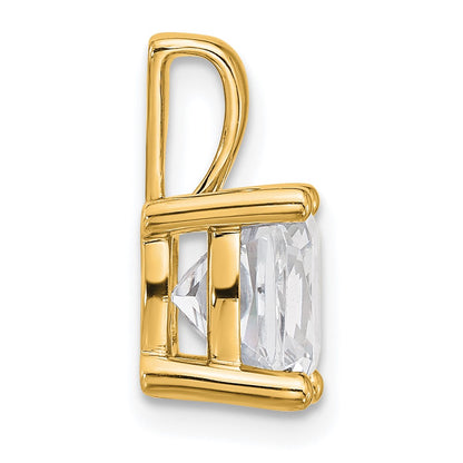 14K Yellow Gold 3 Carat Lab Grown Diamond Vs+ F+ Cushion Complete Four Prong Pendant