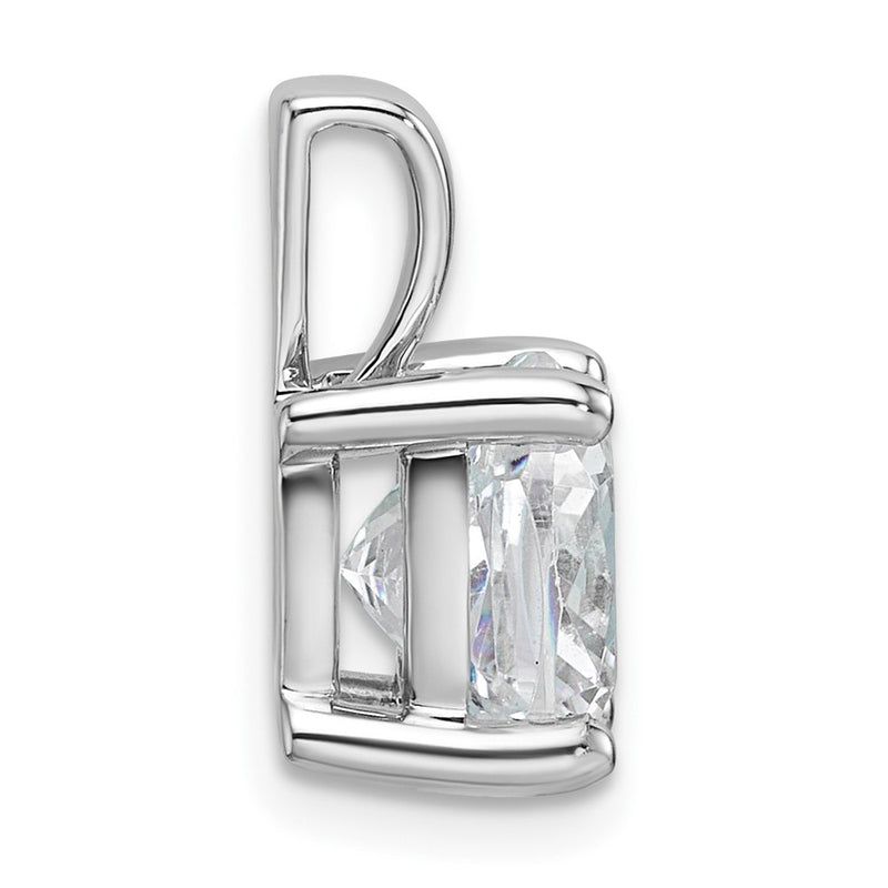 14k White Gold 4 Ct. Lab Grown Diamond VS/SI+ G+ Cushion Four Prong Pendant