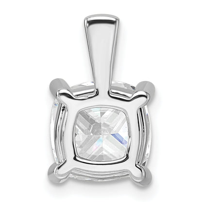 14K White Gold 4 Carat Lab Grown Diamond Vs+ F+ Cushion Complete Four Prong Pendant