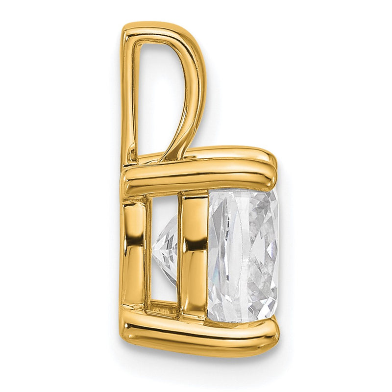 14k Yellow Gold 4 Ct. Certified Lab Grown Diamond VS/SI+ G+ Cushion Four Prong Pendant