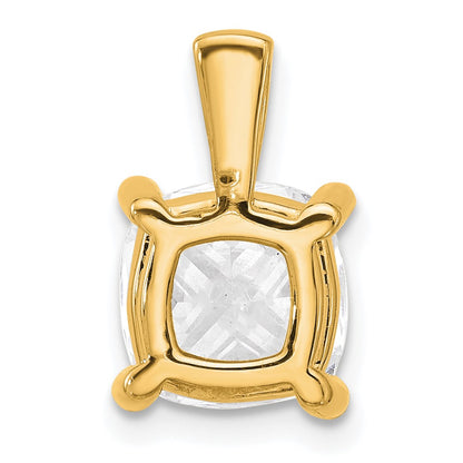 14k Yellow Gold 4 Ct. Lab Grown Diamond VS/SI+ G+ Cushion Complete Four Prong Pendant