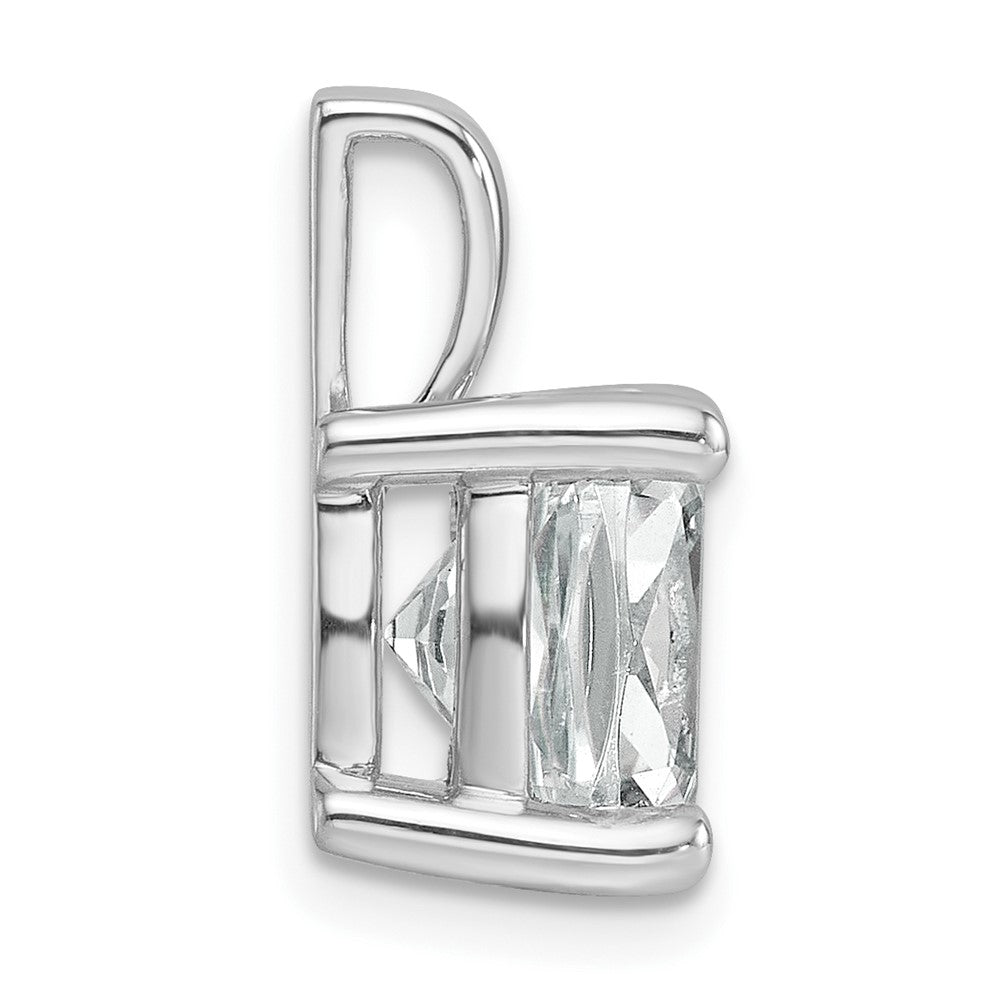 14k White Gold 5 Ct. Lab Grown Diamond VS/SI+ G+ Cushion Complete Four Prong Pendant