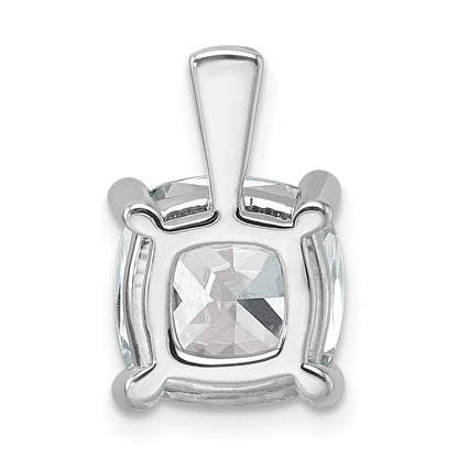 14k White Gold 5 Ct. Lab Grown Diamond VS/SI+ G+ Cushion Complete Four Prong Pendant
