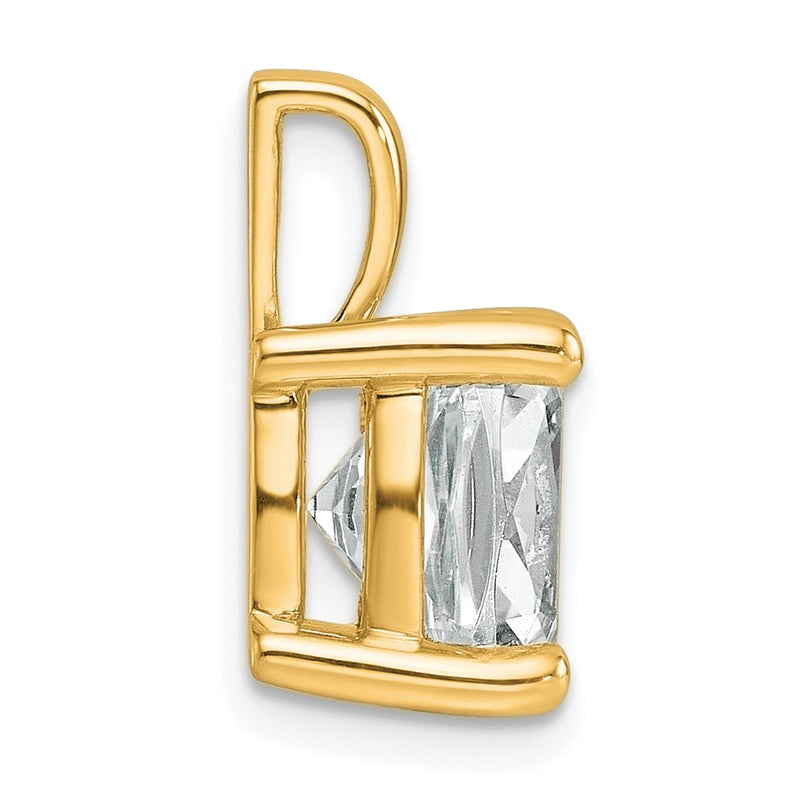 14k Yellow Gold 5 Ct. Lab Grown Diamond VS/SI+ G+ Cushion Complete Four Prong Pendant