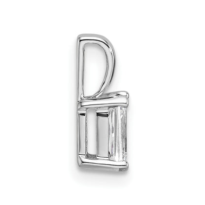 14K White Gold 1/2 Carat Lab Grown Diamond Vs+ F+ Radiant Complete Four Prong Pendant