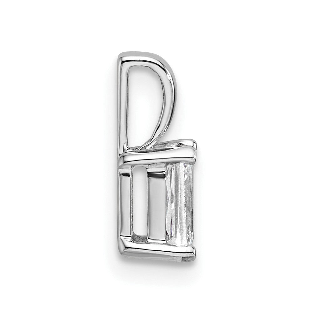 14K White Gold 1/2 Carat Certified Lab Grown Diamond Vs+ F+ Radiant Complete Four Prong Pendant