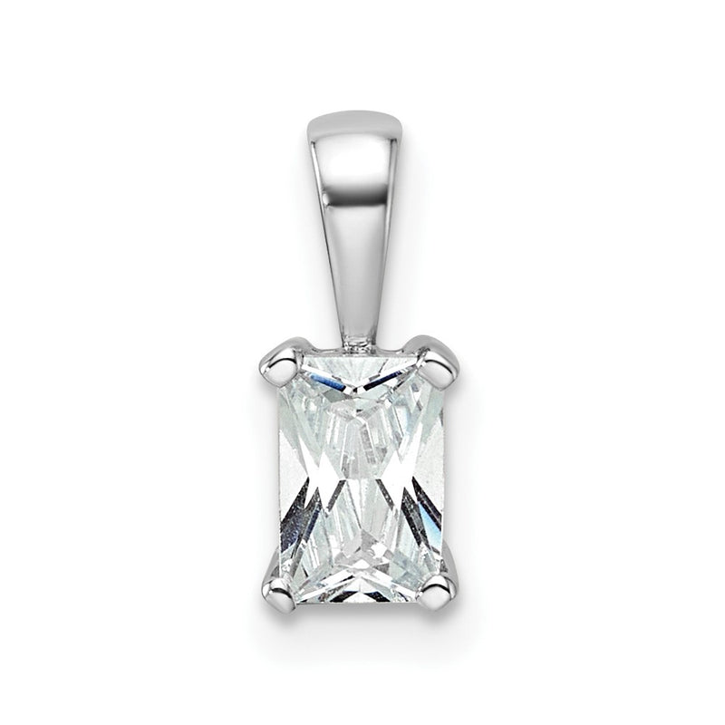 14k White Gold 1/2 Ct. Certified Lab Grown Diamond VS/SI+ G+ Radiant Four Prong Pendant