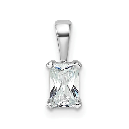 14k White Gold 1/2 Ct. Lab Grown Diamond VS/SI+ G+ Radiant Four Prong Pendant