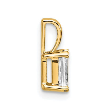 14k Yellow Gold 14k 1/2 carat Lab Grown Diamond VS+ F+ Radiant Complete Four Prong Pendant