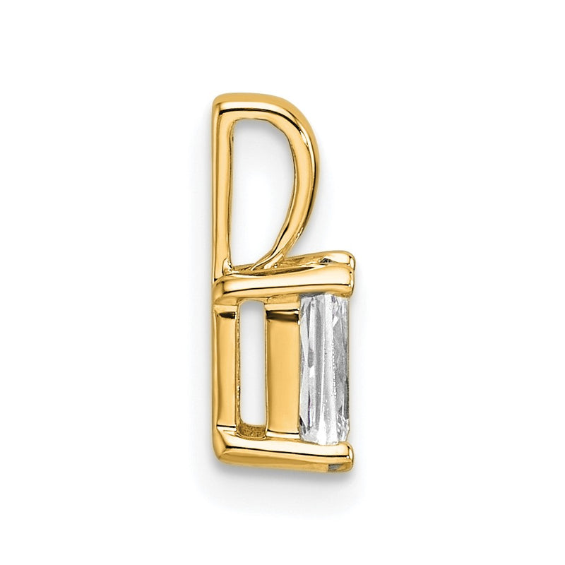 14k Yellow Gold 14k 1/2 carat Lab Grown Diamond VS+ F+ Radiant Complete Four Prong Pendant