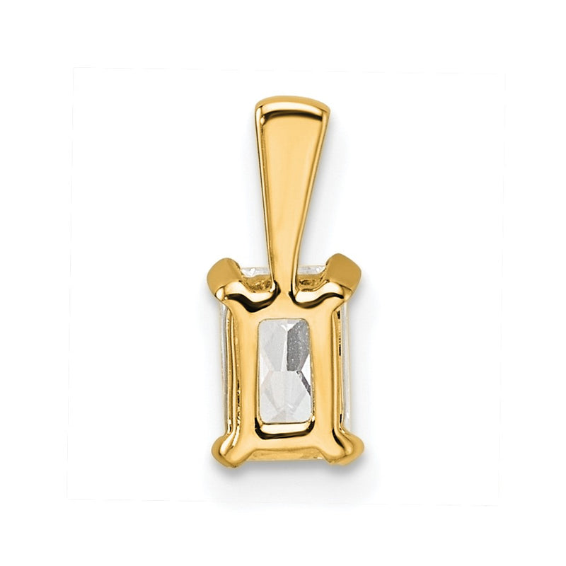 14k Yellow Gold 1/2 Ct. Lab Grown Diamond VS/SI+ G+ Radiant Four Prong Pendant