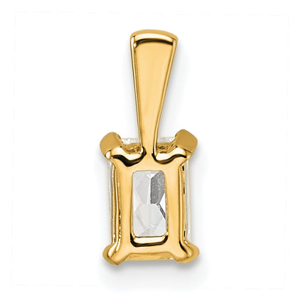 14k Yellow Gold 1/2 Ct. Certified Lab Grown Diamond VS/SI+ G+ Radiant Four Prong Pendant