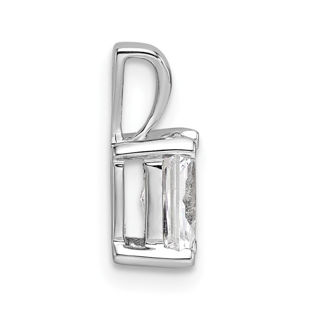 14k White Gold 3/4 Ct. Certified Lab Grown Diamond VS/SI+ G+ Radiant Complete Four Prong Pendant