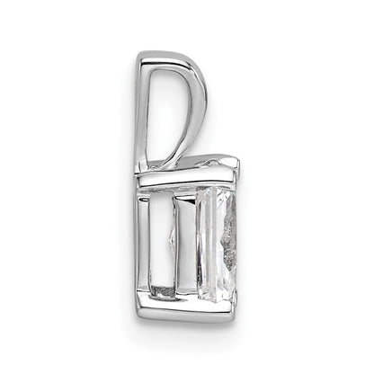 14k White Gold 3/4 Ct. Certified Lab Grown Diamond VS/SI+ G+ Radiant Complete Four Prong Pendant