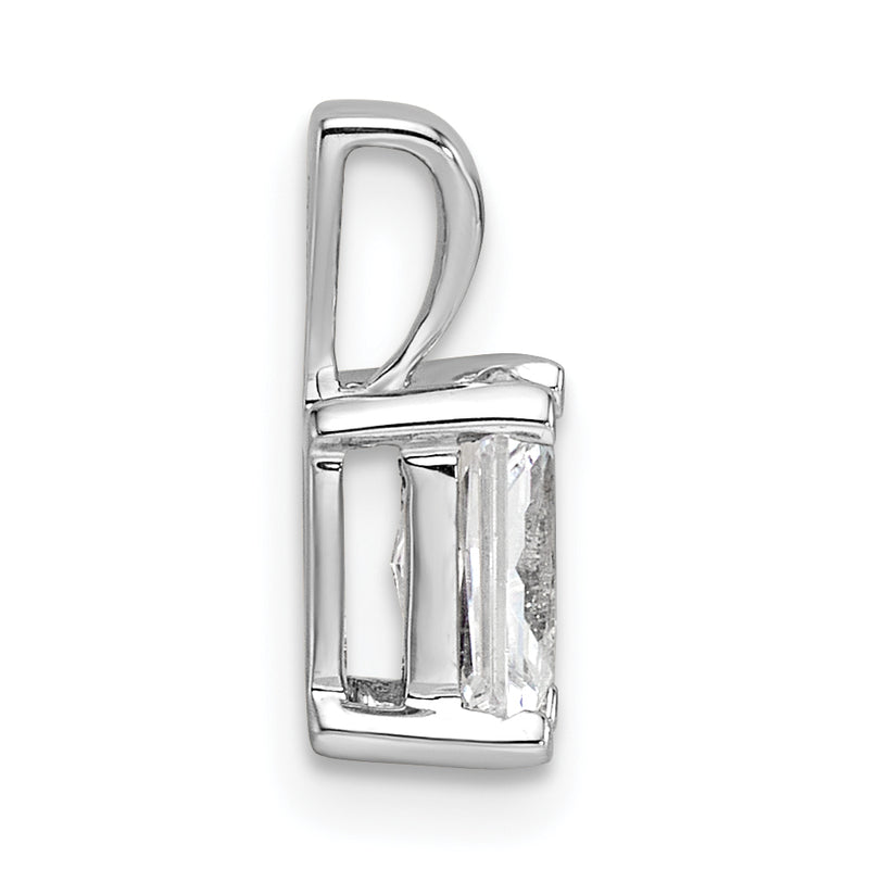 14K White Gold 3/4 Carat Certified Lab Grown Diamond Vs+ F+ Radiant Complete Four Prong Pendant
