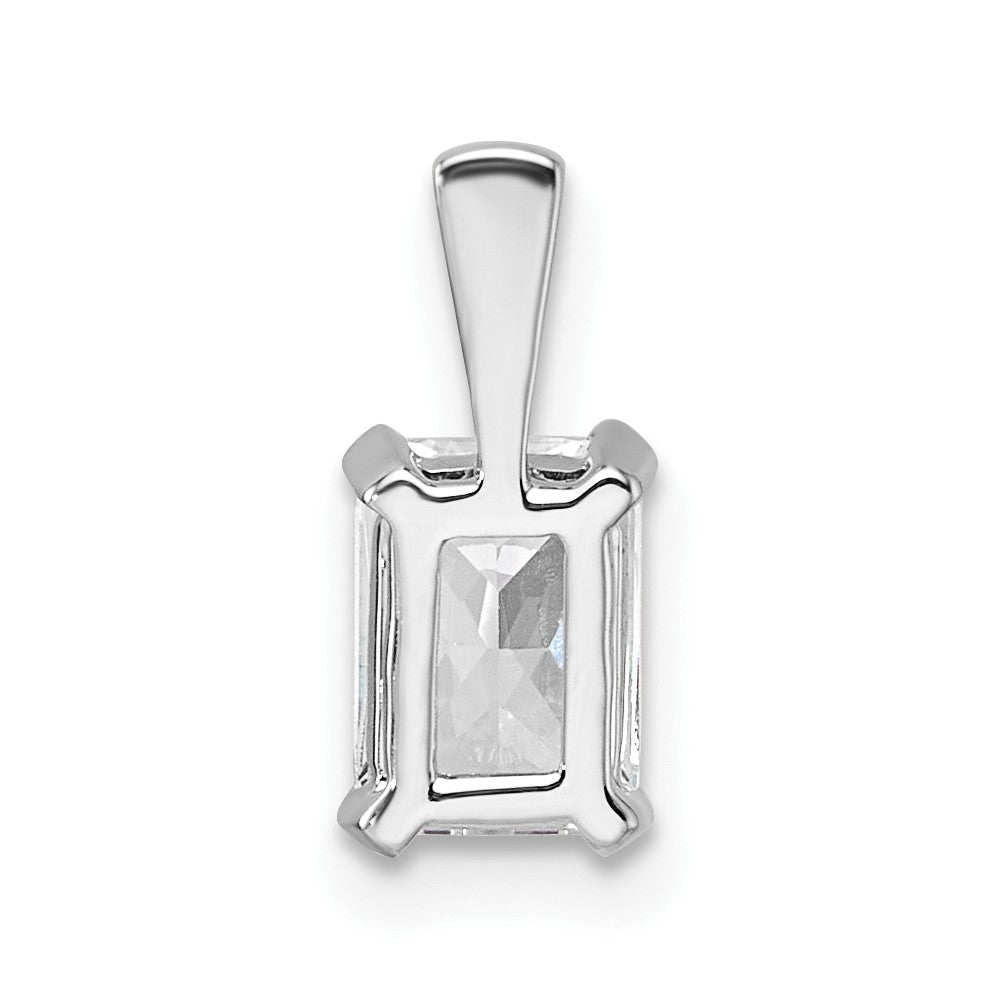 14k White Gold 3/4 Ct. Certified Lab Grown Diamond VS/SI+ G+ Radiant Complete Four Prong Pendant