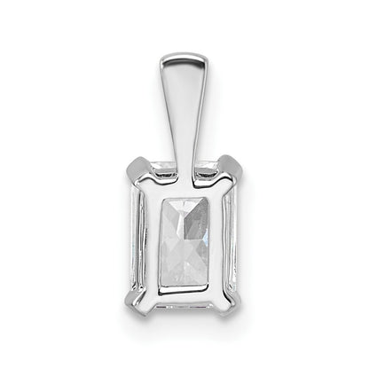14k White Gold 3/4 Ct. Certified Lab Grown Diamond VS/SI+ G+ Radiant Complete Four Prong Pendant
