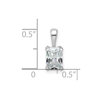 14k White Gold 3/4 Ct. Certified Lab Grown Diamond VS/SI+ G+ Radiant Complete Four Prong Pendant
