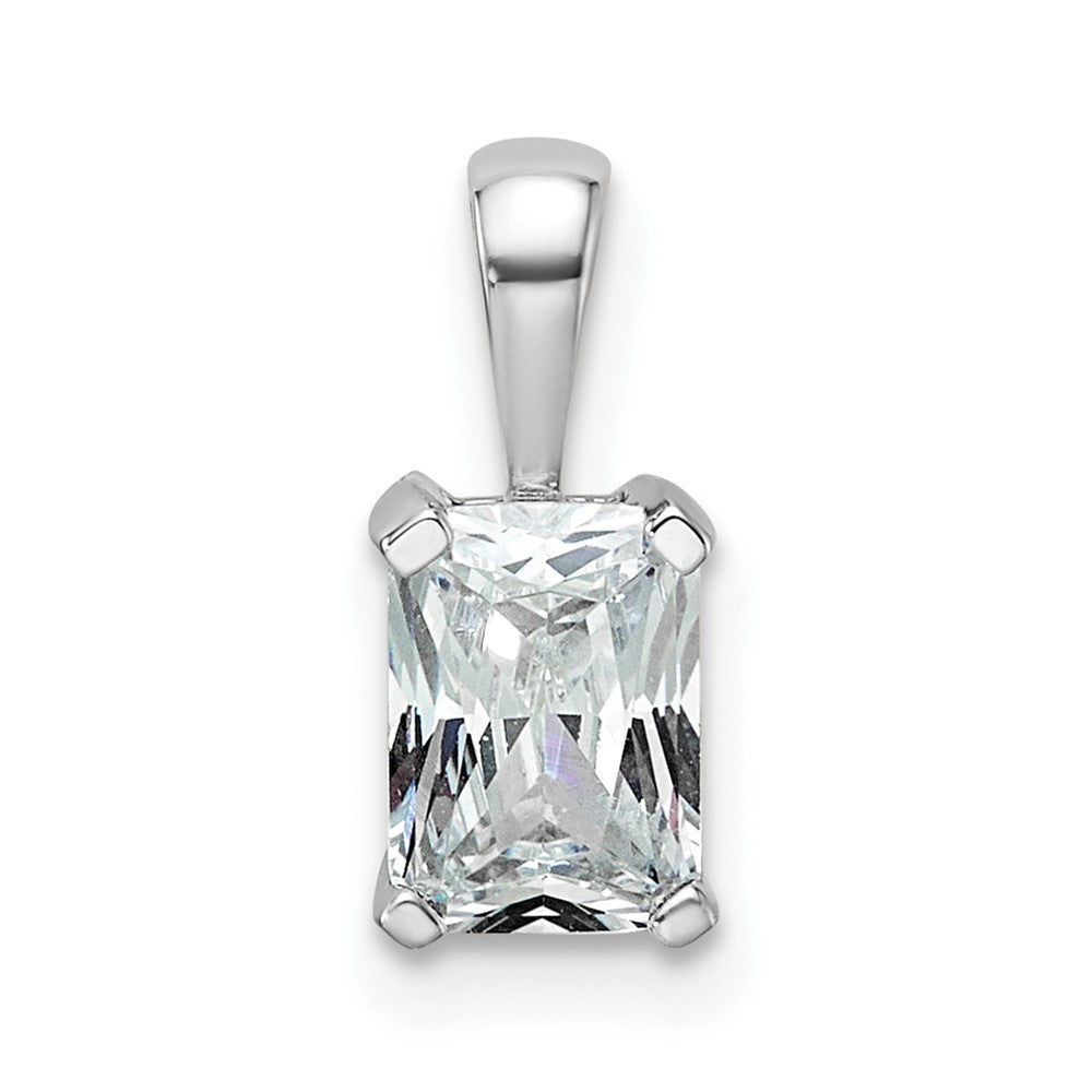 14k White Gold 3/4 Ct. Certified Lab Grown Diamond VS/SI+ G+ Radiant Complete Four Prong Pendant