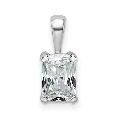 14k White Gold 3/4 Ct. Certified Lab Grown Diamond VS/SI+ G+ Radiant Complete Four Prong Pendant