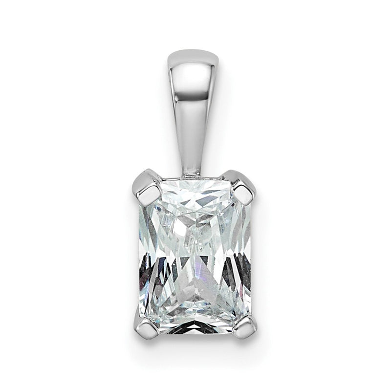 14k White Gold 3/4 Ct. Certified Lab Grown Diamond VS/SI+ G+ Radiant Complete Four Prong Pendant