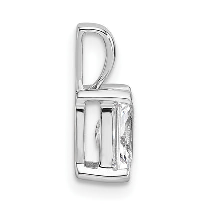 14k White Gold 1 Ct. Lab Grown Diamond VS/SI+ G+ Radiant Complete Four Prong Pendant