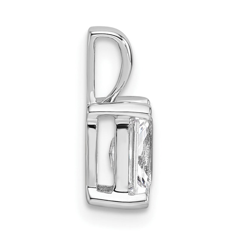 14k White Gold 1 Ct. Lab Grown Diamond VS/SI+ G+ Radiant Complete Four Prong Pendant
