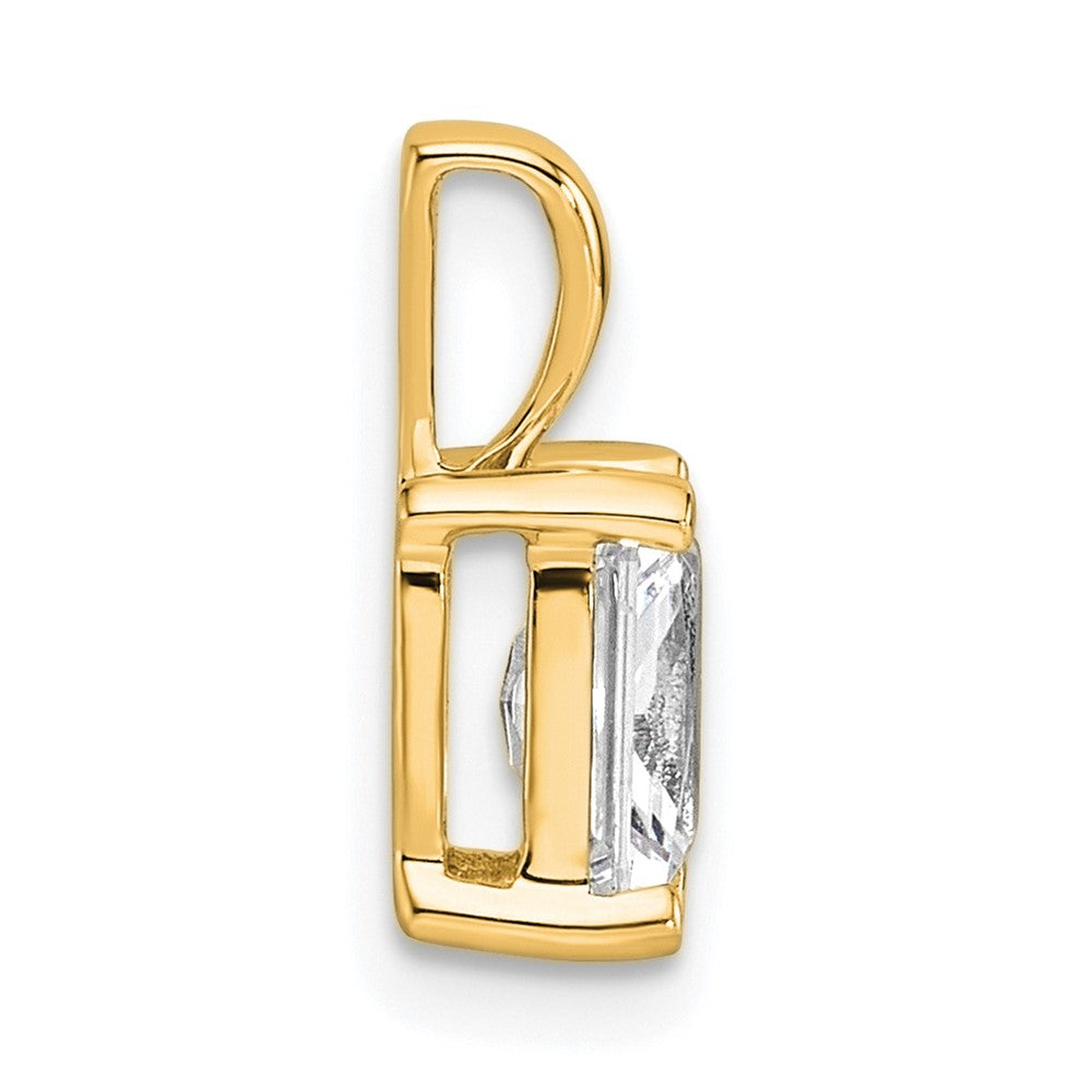 14k Yellow Gold 1 Ct. Certified Lab Grown Diamond VS/SI+ G+ Radiant Complete Four Prong Pendant