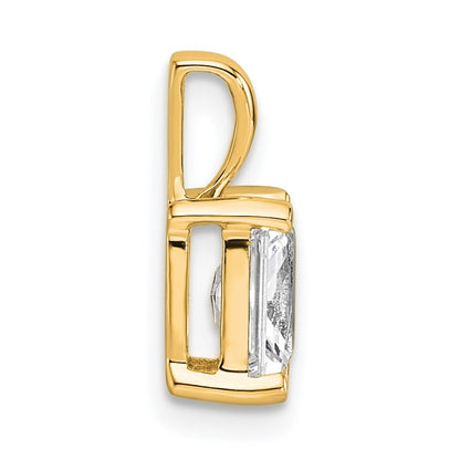 14k Yellow Gold 1 Ct. Certified Lab Grown Diamond VS/SI+ G+ Radiant Complete Four Prong Pendant