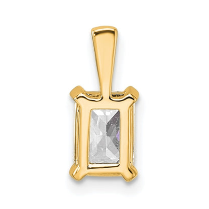 14k Yellow Gold 1 Ct. Certified Lab Grown Diamond VS/SI+ G+ Radiant Complete Four Prong Pendant