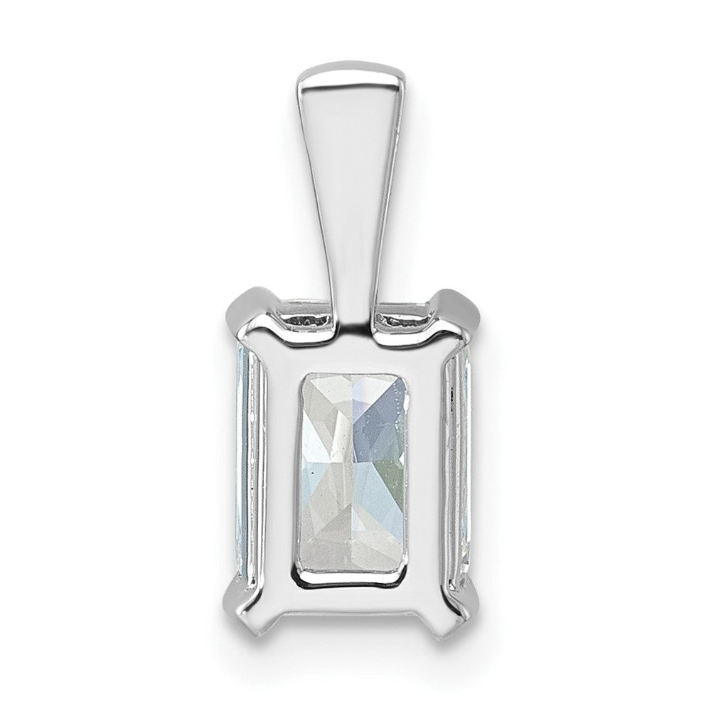 14k White Gold 1 1/2 Ct. Lab Grown Diamond VS/SI+ G+ Radiant Complete Four Prong Pendant