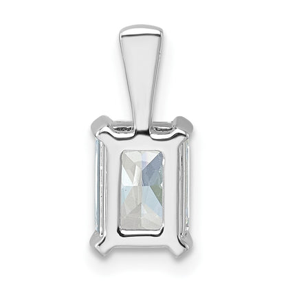 14k White Gold 1 1/2 Ct. Lab Grown Diamond VS/SI+ G+ Radiant Complete Four Prong Pendant
