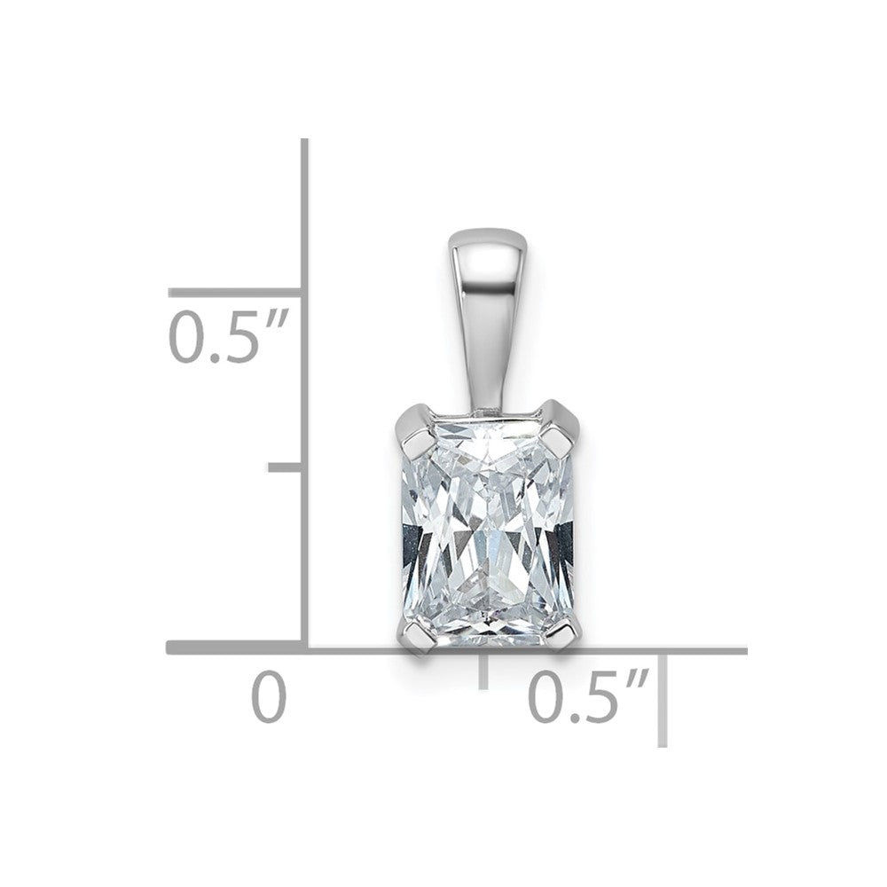14K White Gold 1 1/2 Carat Lab Grown Diamond Vs+ F+ Radiant Complete Four Prong Pendant