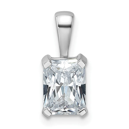 14k White Gold 1 1/2 Ct. Lab Grown Diamond VS/SI+ G+ Radiant Complete Four Prong Pendant